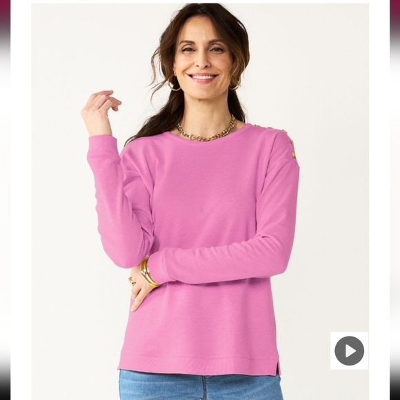 croft & barrow Tops - Croft & Barrow Petite Pink Sweatshirt
